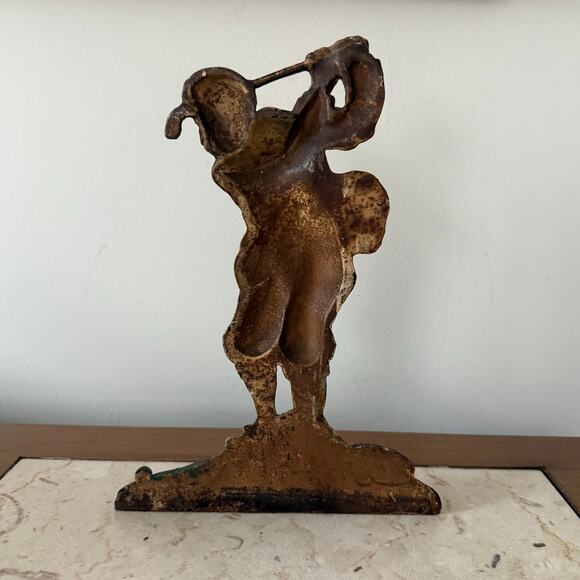 Antique Hubley Cast Iron Golfer Doorstop A Difficult Lie 238 Vintage Academia - Picture 3 of 11